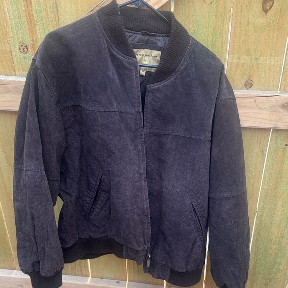 Brown Suede Bomber Jacket - Picture 1 of 5